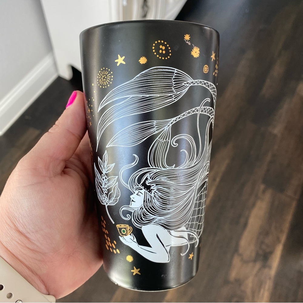 Starbucks Black Night Sky Mermaid Mug RARE
